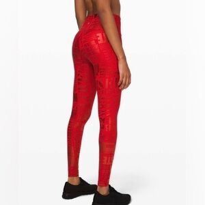 Lululemon Athletica Wunder Under Hi-rise Tight in Manifesto Foil Red size 6
